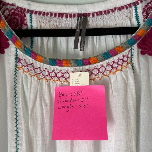 BY ANTHROPOLOGIE EMBROIDERED TUNIC TOP, Size Large, NWT - Picture 9 of 9